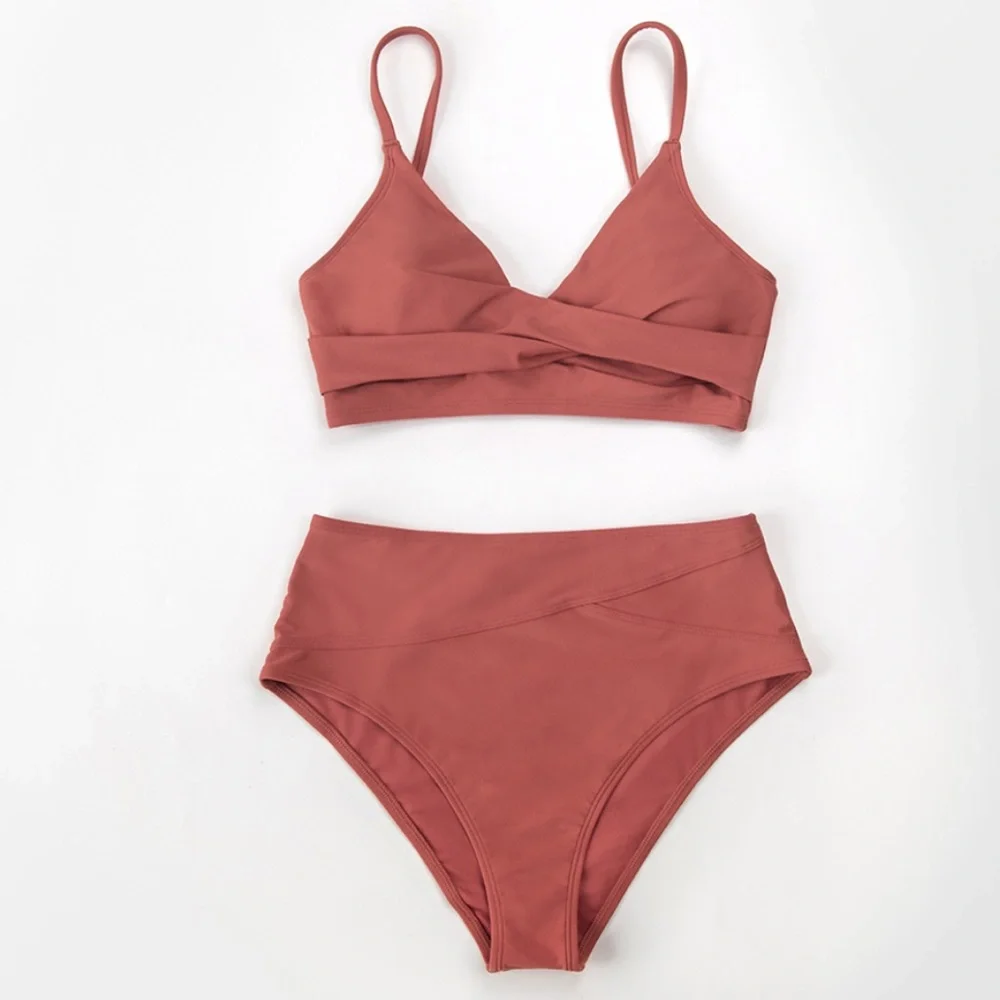 Take Me Out To Play Push Up Sexy Hold + High Waisted Twist Bikini In Sienna - Picture 8 of 9